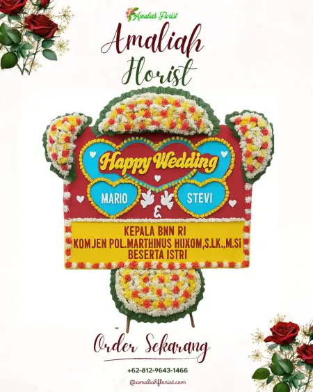 Papan Bunga Pernikahan Tiing Gading